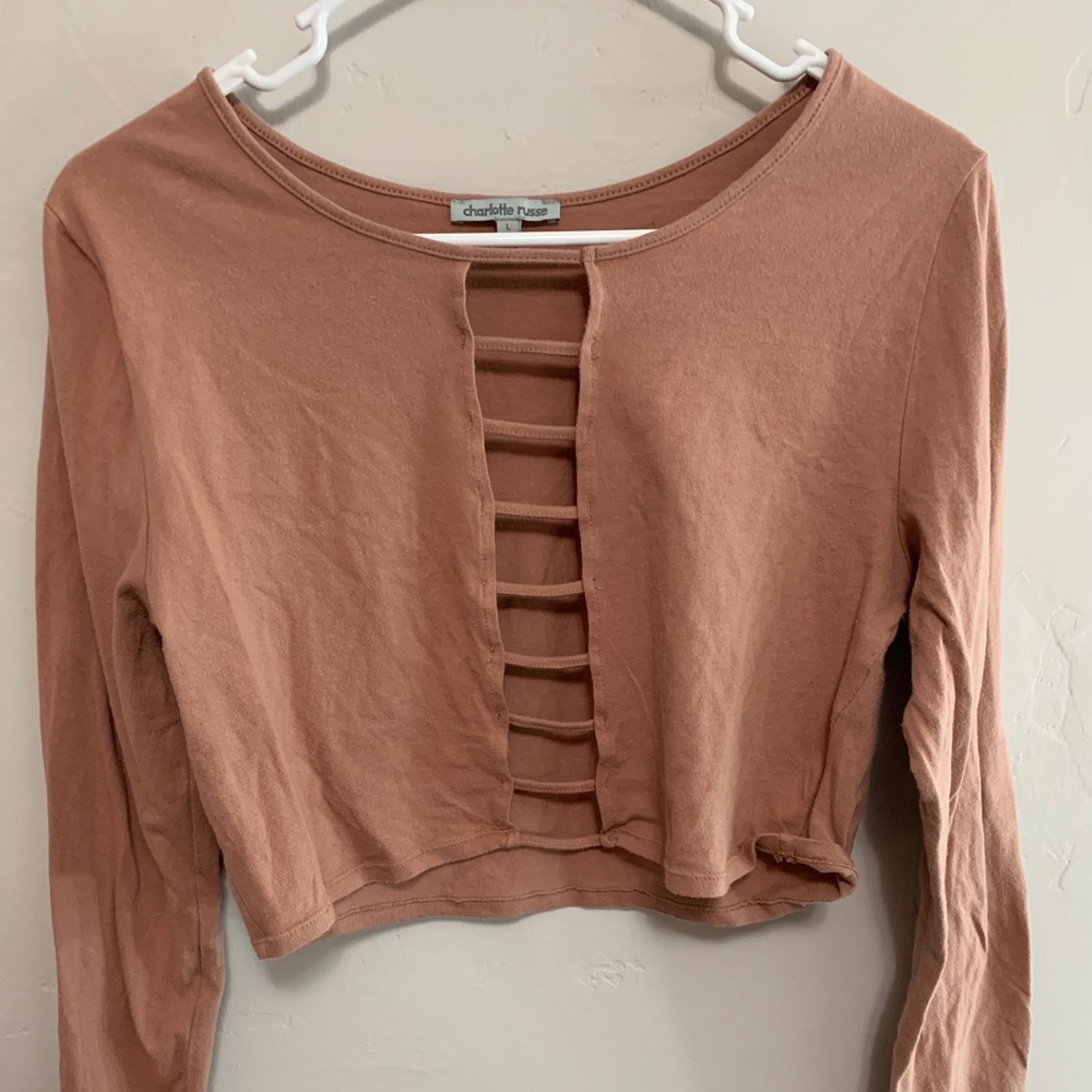 Charlotte Russe Long Sleeve Crop Top